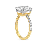 Elongated Cushion Cut Lab Diamond Engagement Ring - Side View-2