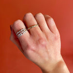 Load image into Gallery viewer, stackable rings, stacking rings, dainty rings, diamond band, baguette diamonds
