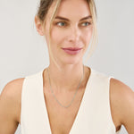 white gold curb chain on model