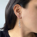 Load image into Gallery viewer, 14k white gold geo drop earrings
