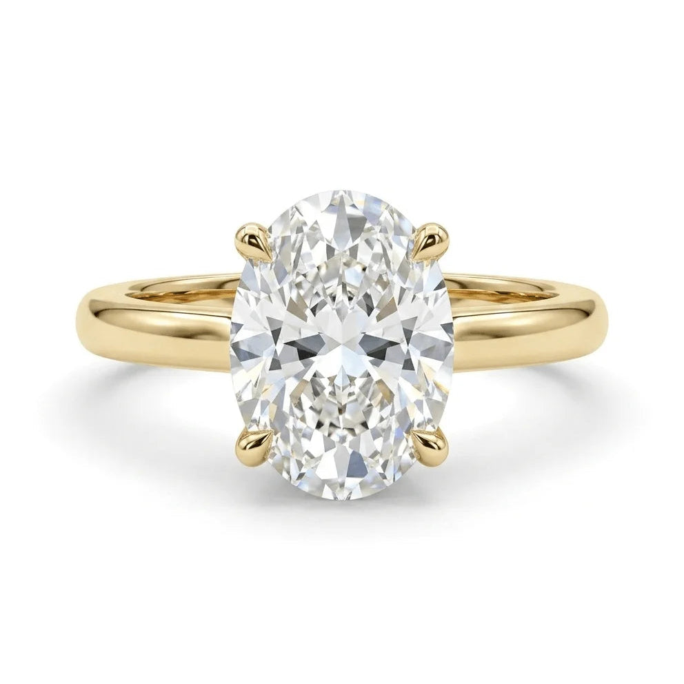 14k yellow gold 2.50ct oval diamond solitaire engagementring