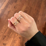 Open Diamond Bar Gold Ring