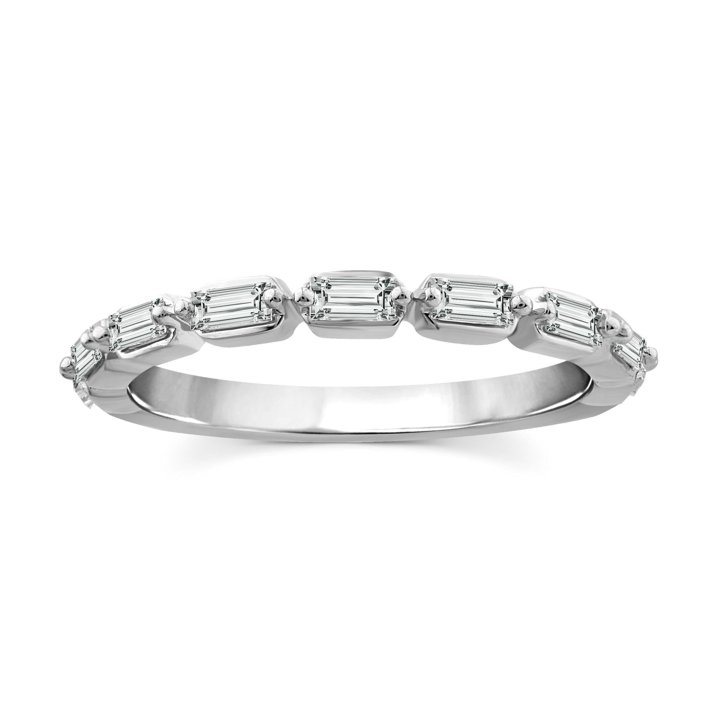 Floating Baguette Diamond Band Ring