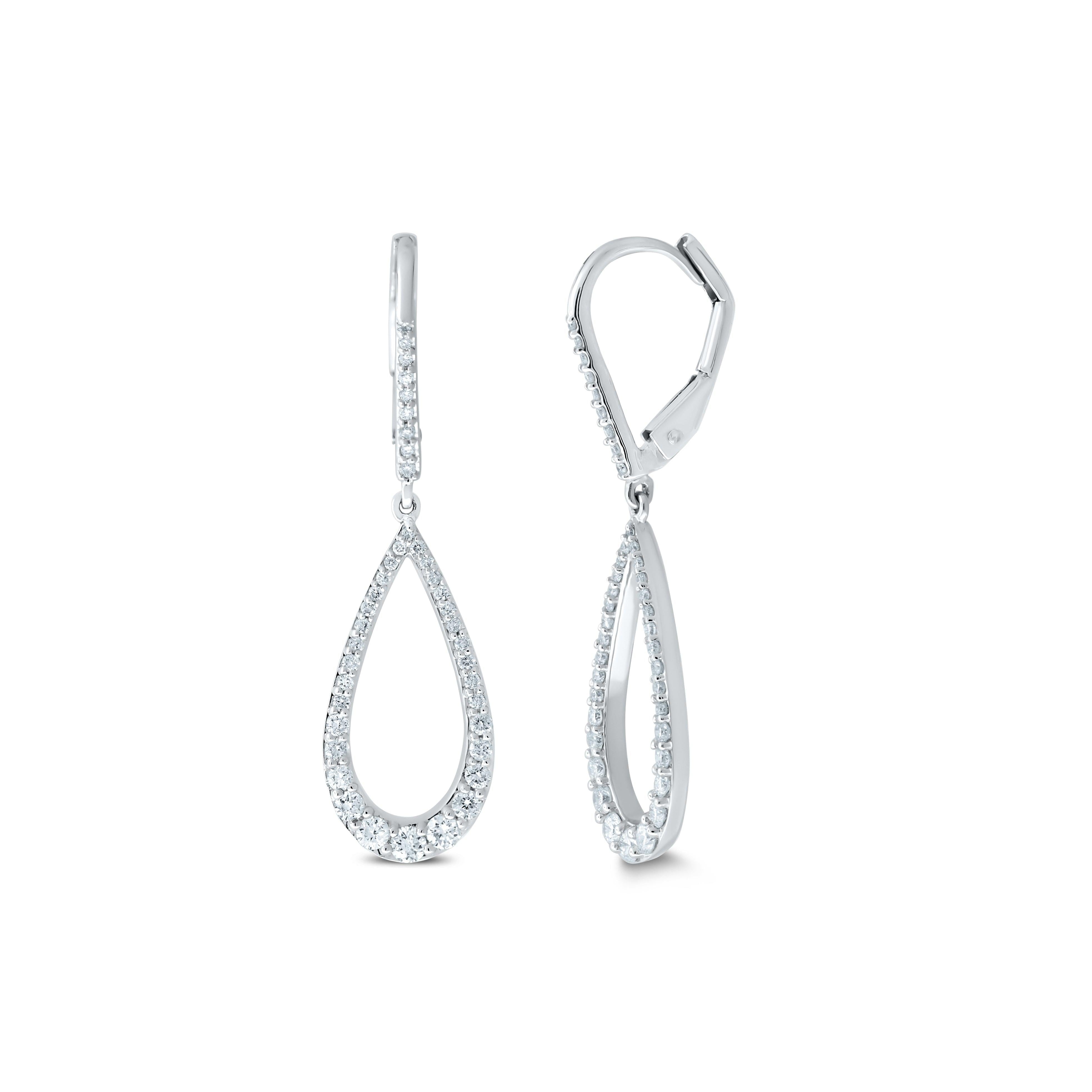 Diamond Pear Drop Earrings