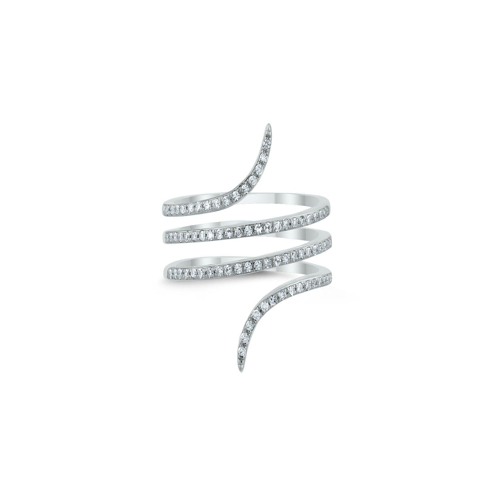 Diamond Snake White Gold Ring