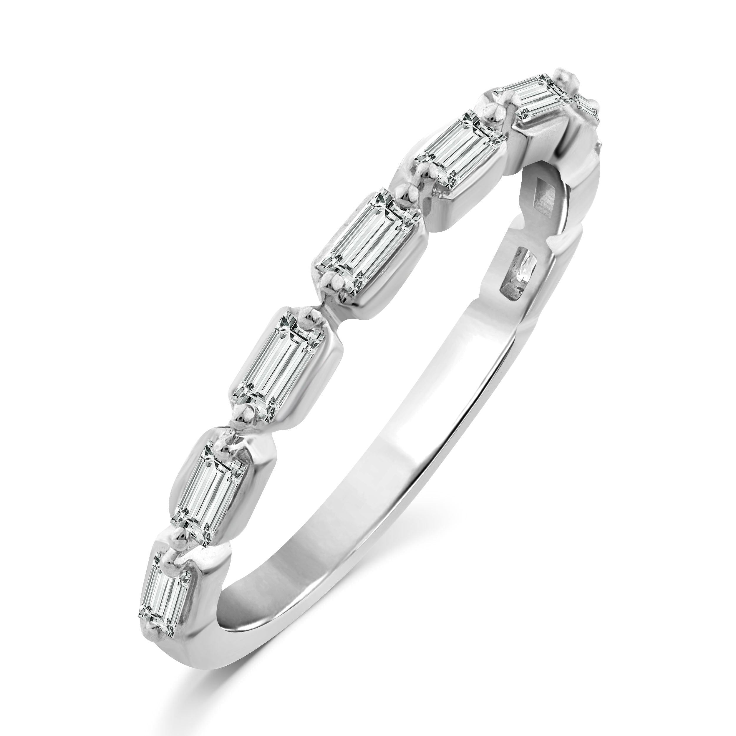 Floating Baguette Diamond Band Ring