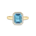 Blue Topaz and Diamond Ring