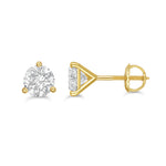 3 Prong Lab Diamond Stud Earrings