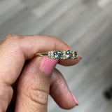 Three Stone Blue Sapphire Ring  