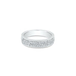 Triple Row Diamond Wide Band Ring