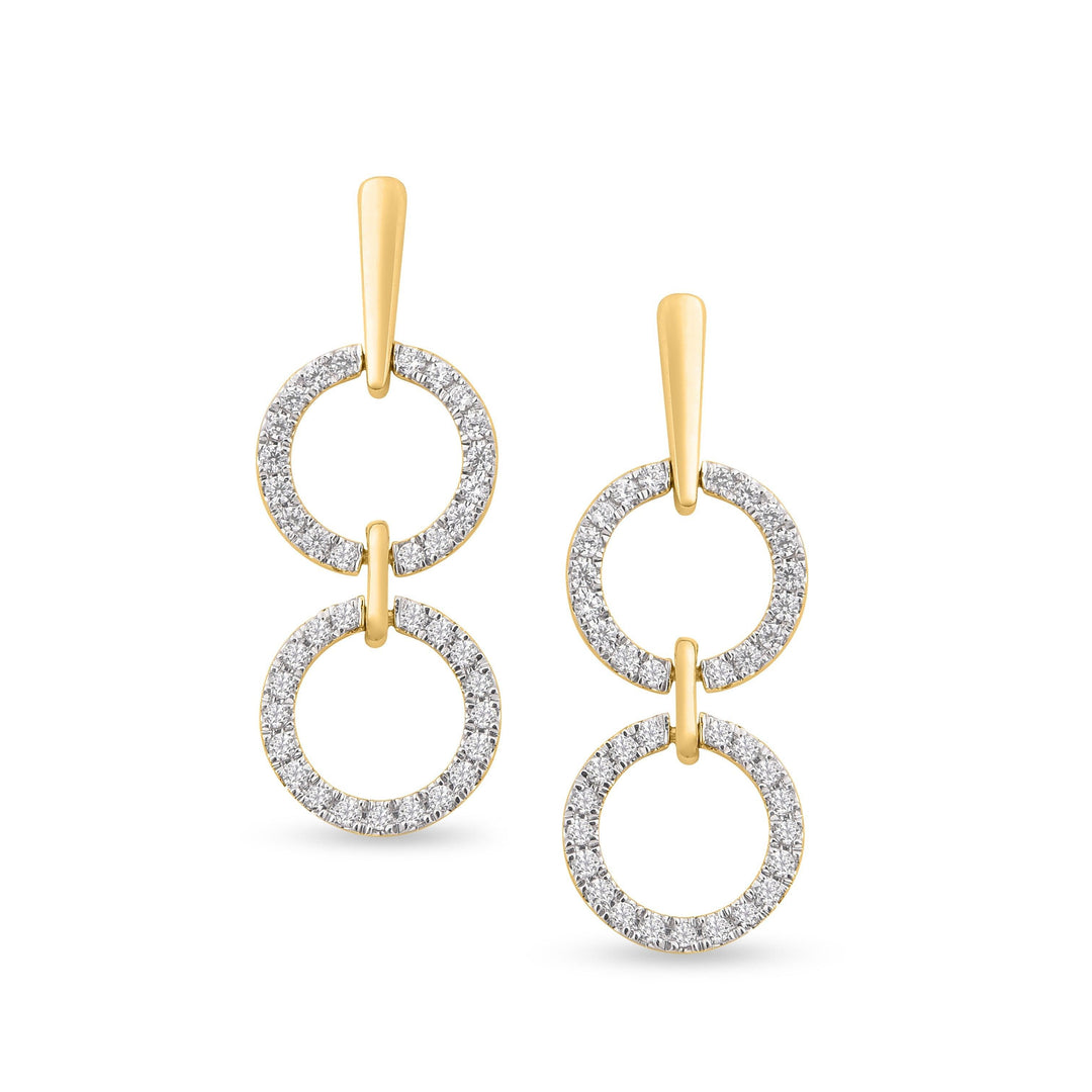 Full Circle Link Dangling Diamond Earrings