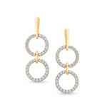 Full Circle Link Dangling Diamond Earrings