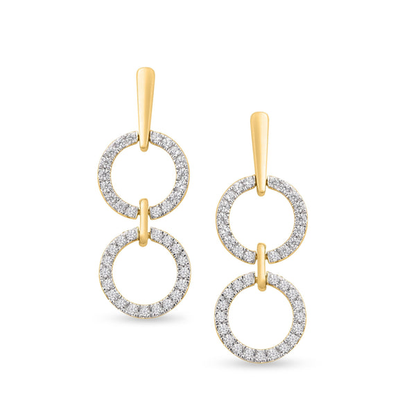 Full Circle Link Dangling Diamond Earrings