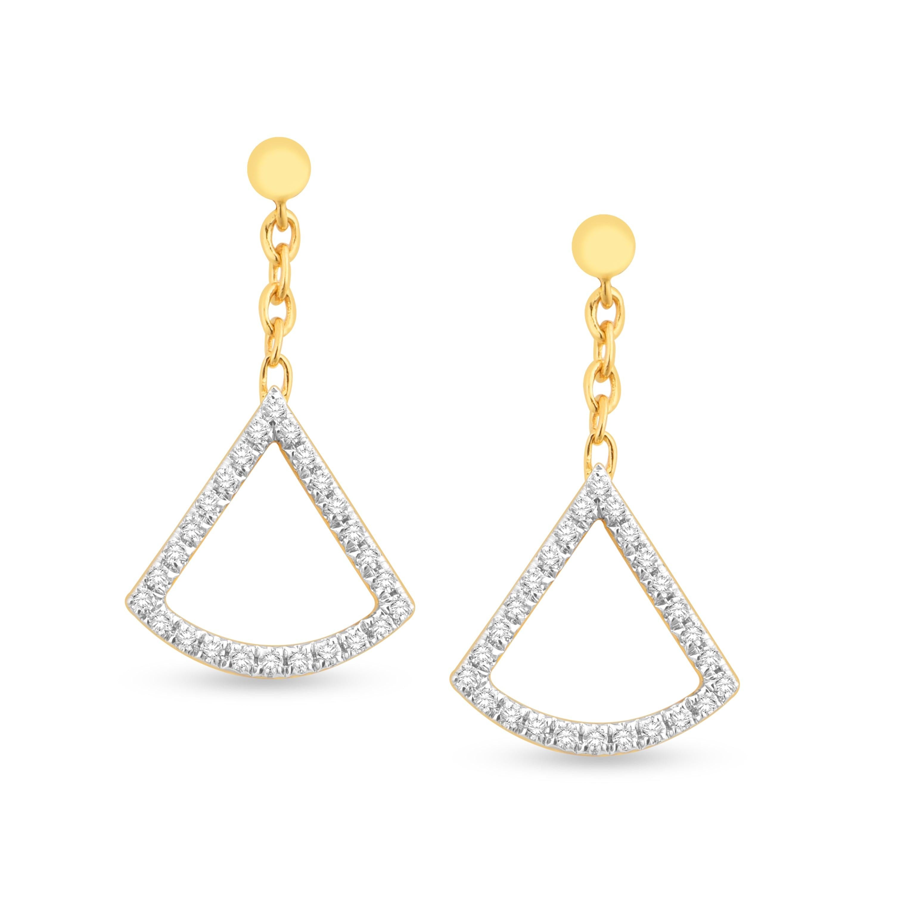 Ginkgo Dangling Diamond Earrings