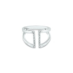 Open Diamond Bar Gold Ring