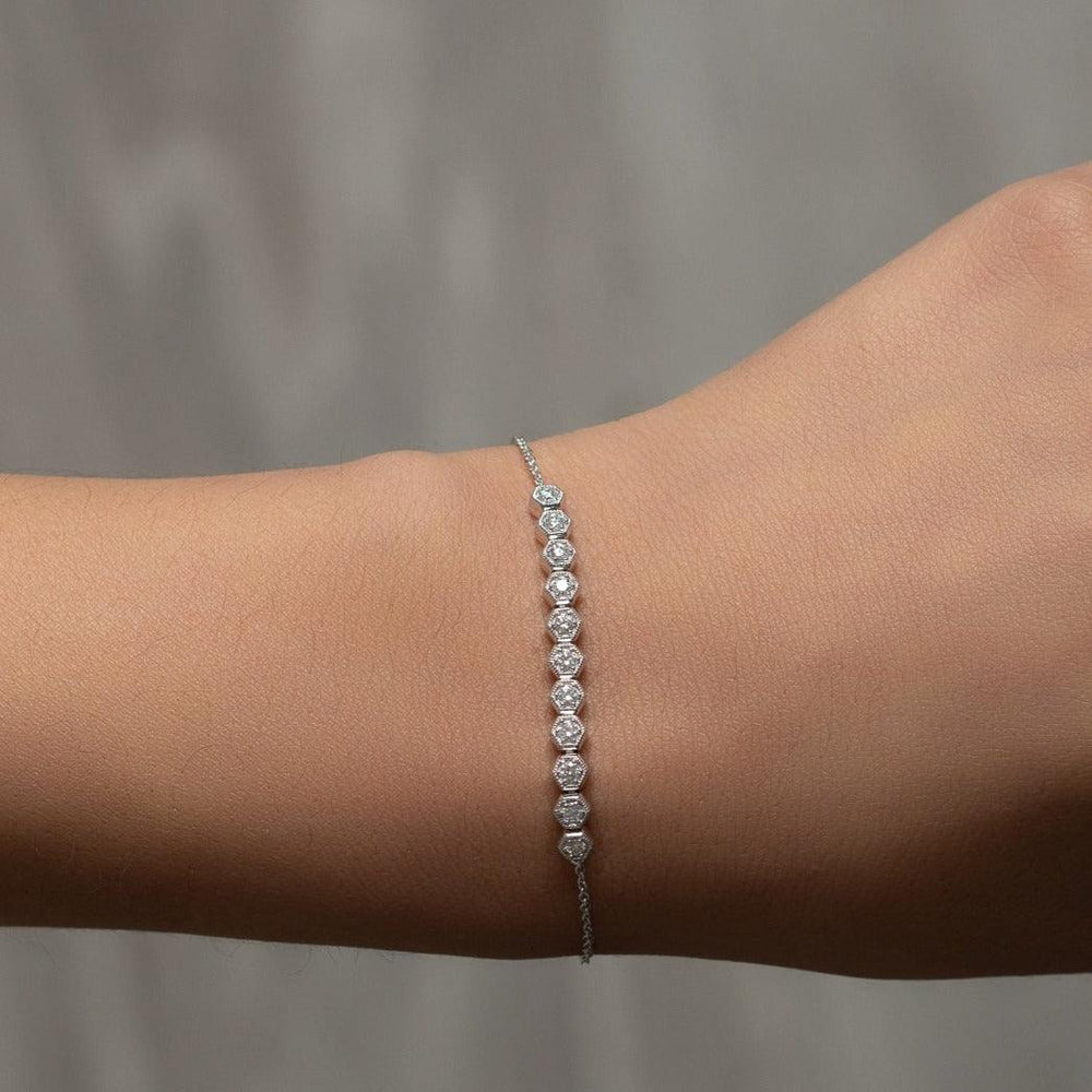 Honeycomb Diamond Bracelet-2
