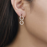 Full Circle Link Dangling Diamond Earrings