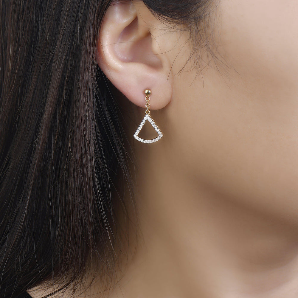 Ginkgo Dangling Diamond Earrings-2