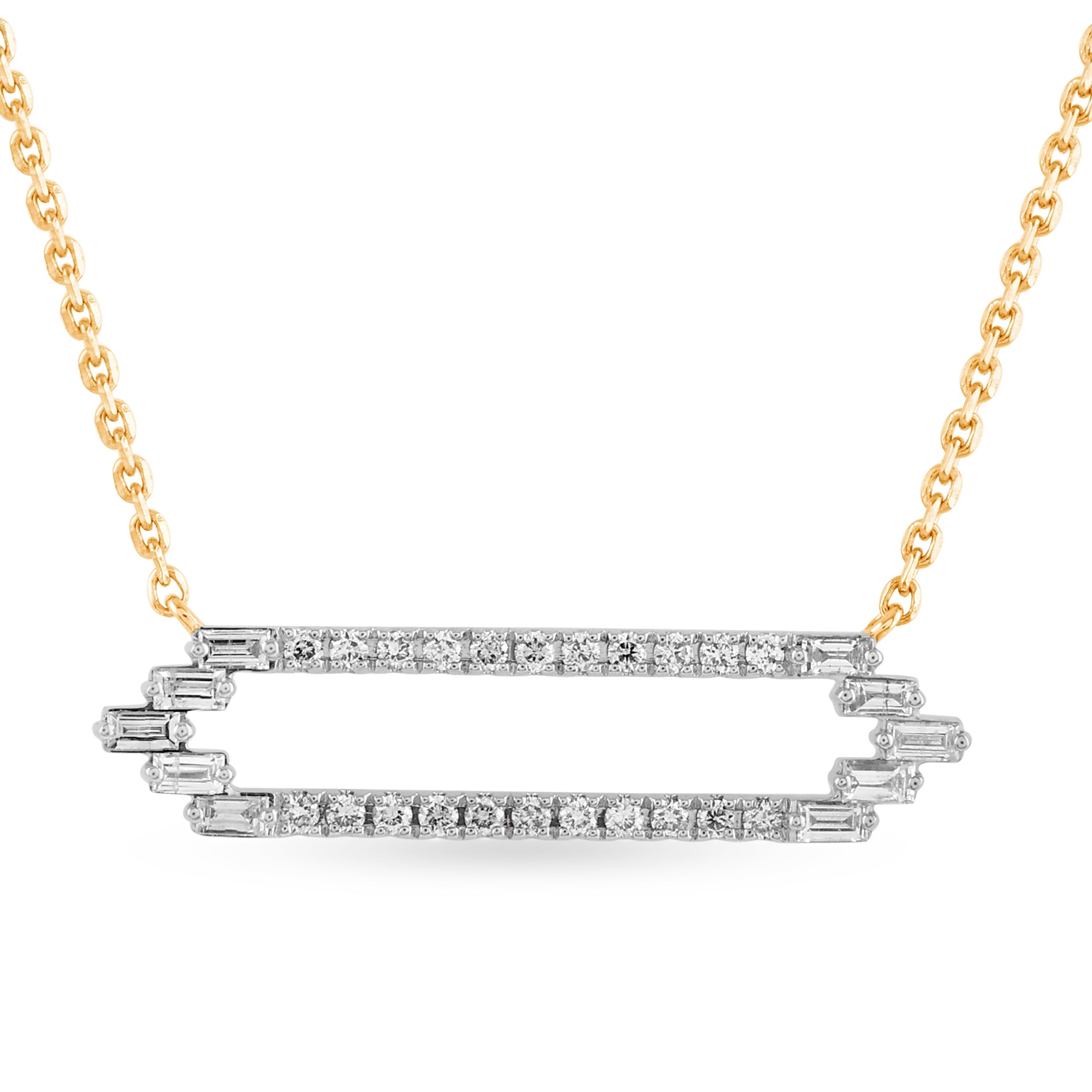 Diamond Baguette and Round Fashion Pendant