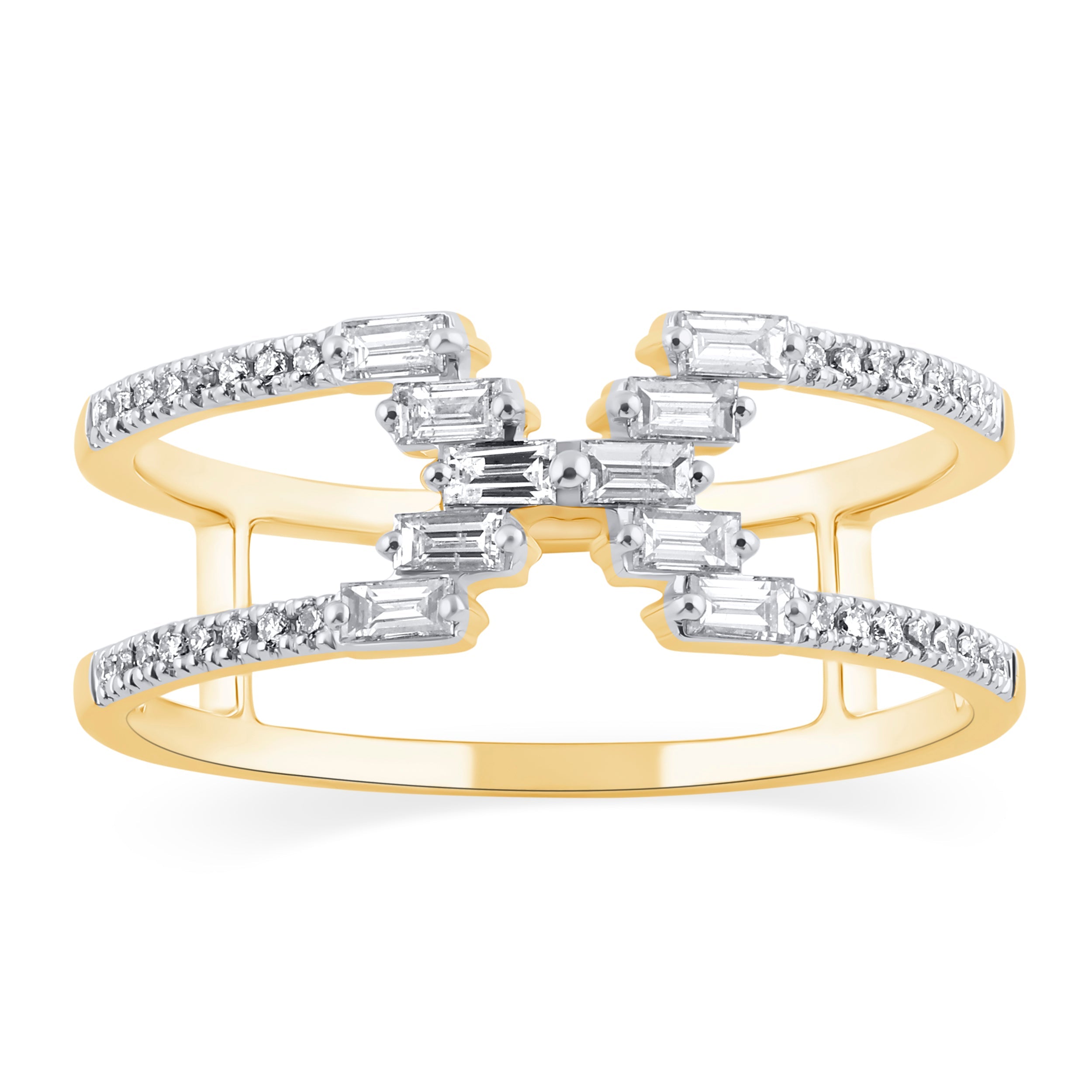 Diamond Baguette and Round Fashion Ring