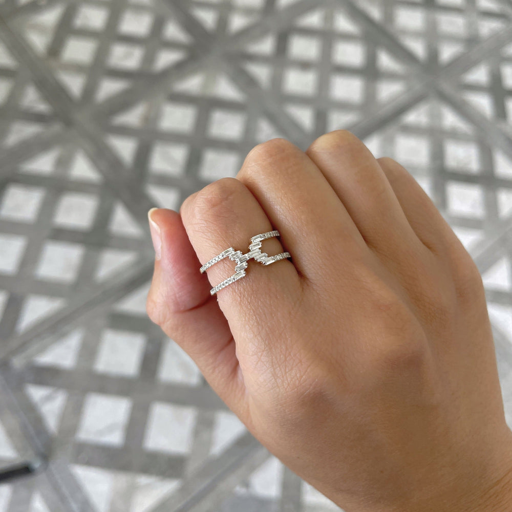 Diamond Baguette and Round Fashion Ring-2