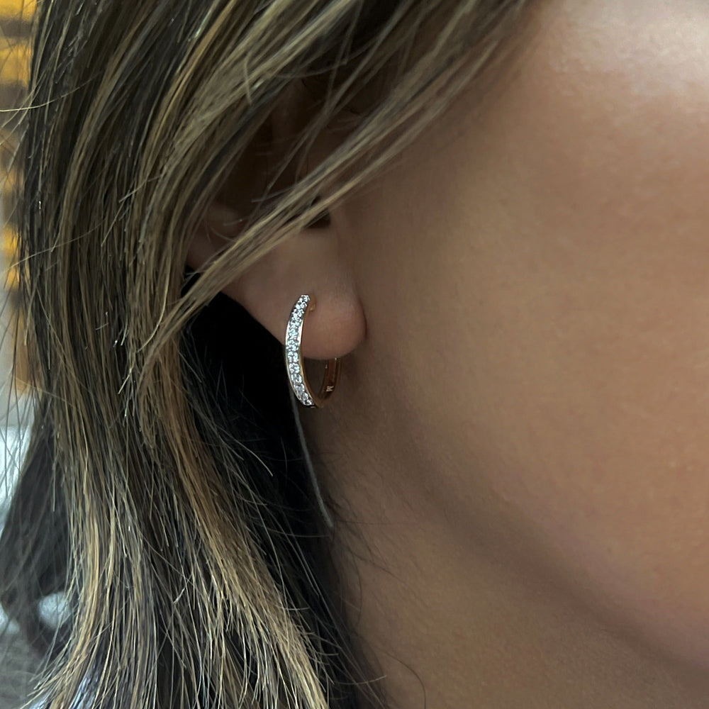 Diamond and Gold Hoop Earrings-2