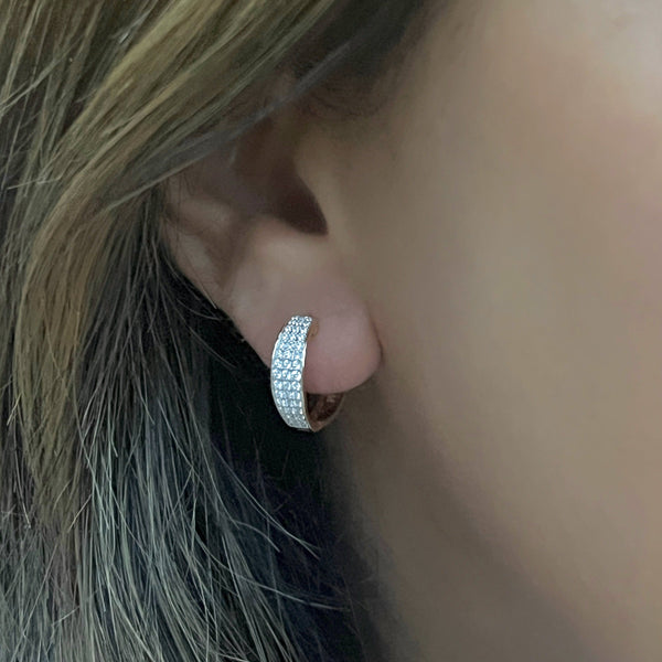 Diamond Curvy Hoop Earrings