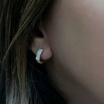 Diamond Honeycomb Gold Hoop Earrings