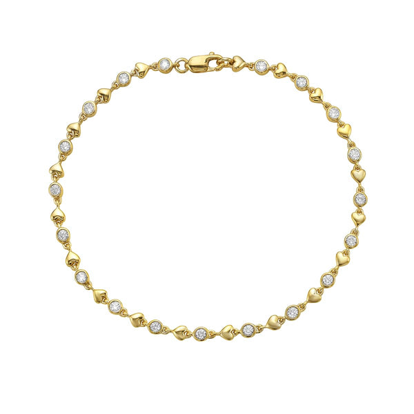 Diamond and Heart Bezel Bracelet