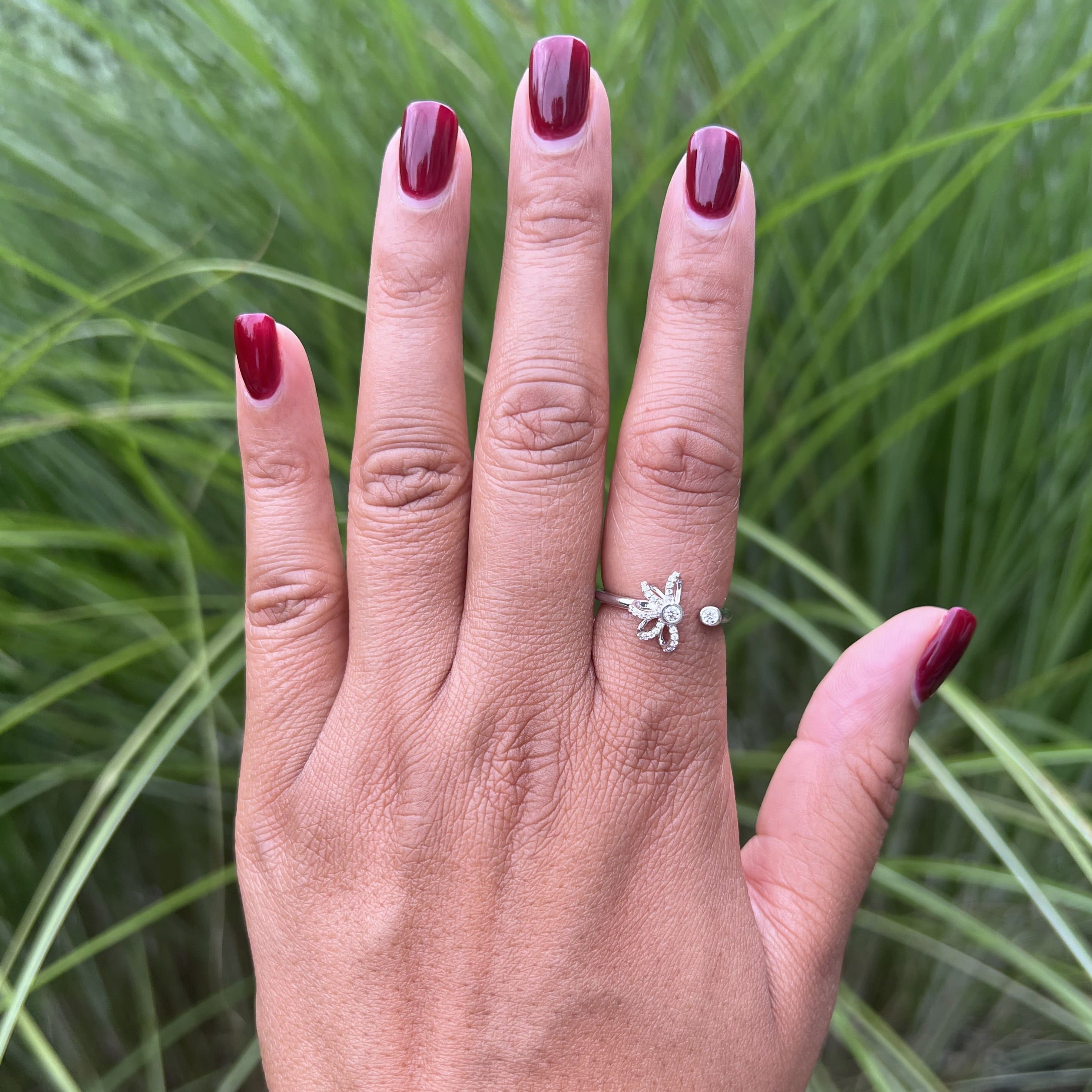 Diamond Flower Toi Et Moi Ring