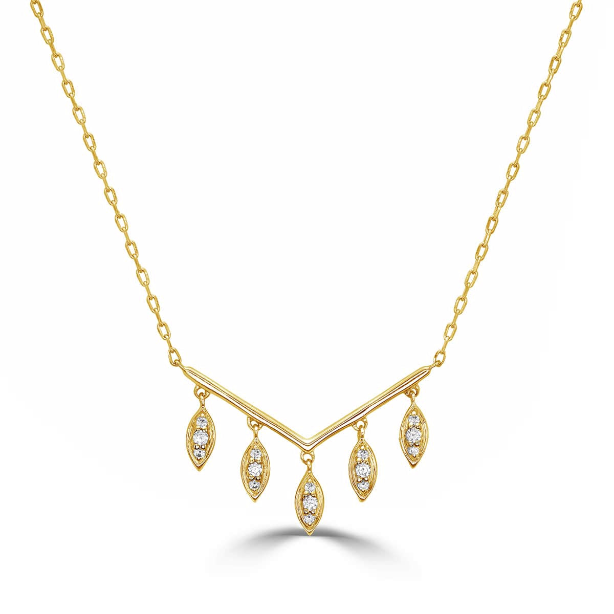 Marquise Diamond Cluster Dangling Pendant