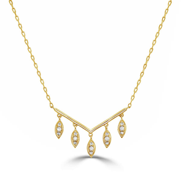 Marquise Diamond Cluster Dangling Pendant