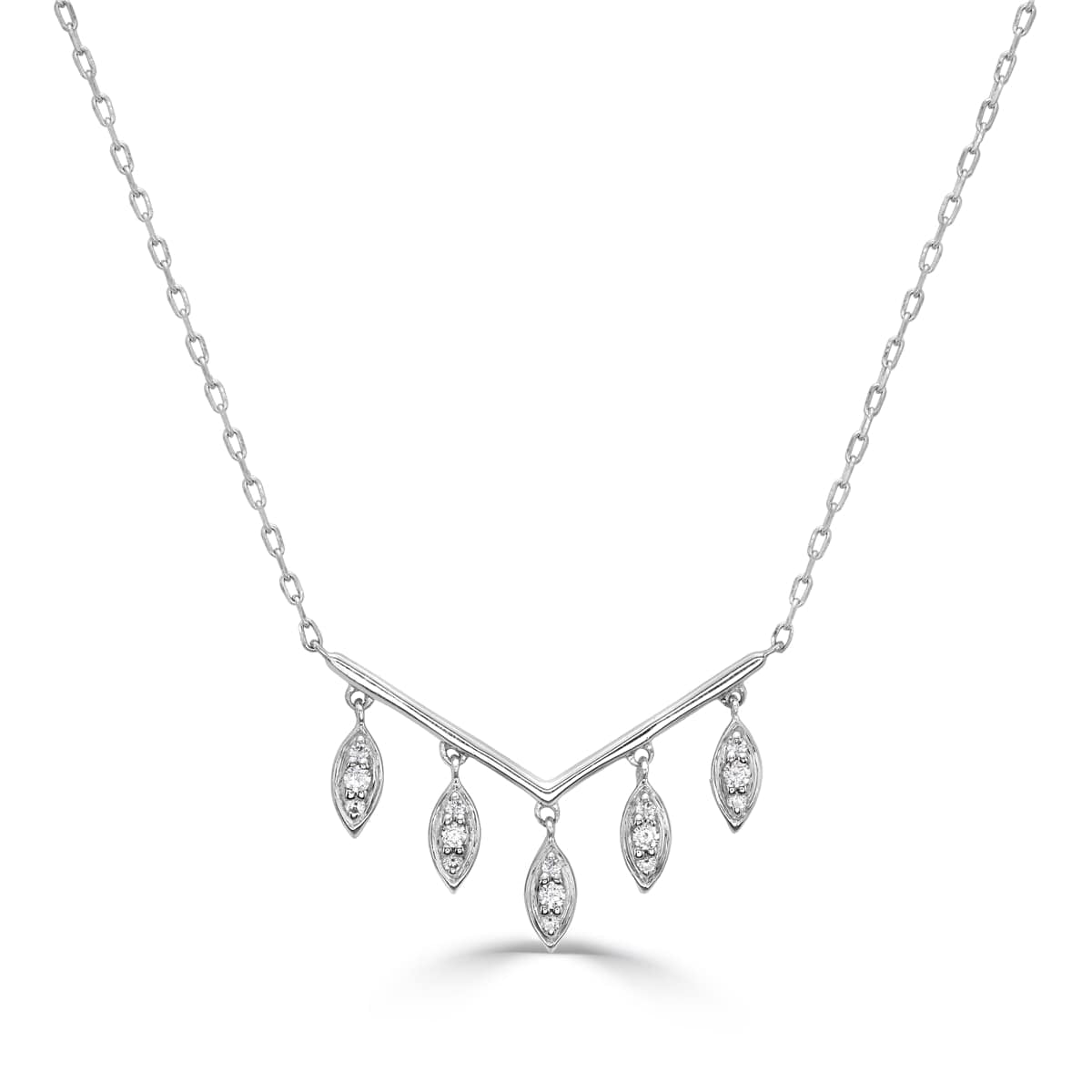 Marquise Diamond Cluster Dangling Pendant