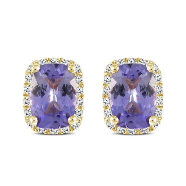 Tanzanite and Diamond Studs