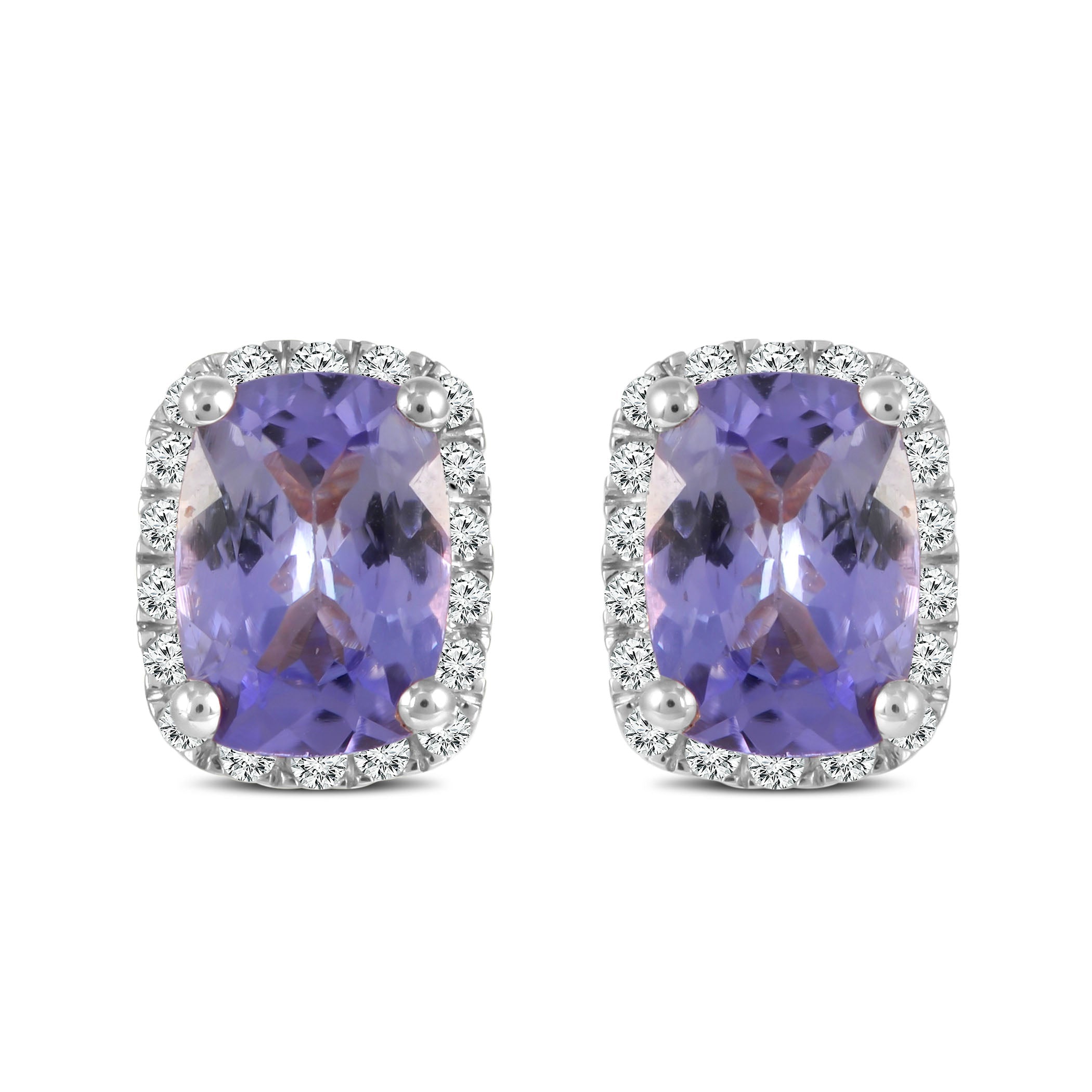 Tanzanite and Diamond Studs