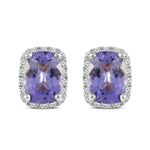 Tanzanite and Diamond Studs