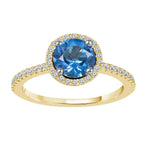 Blue Topaz and Diamond Ring