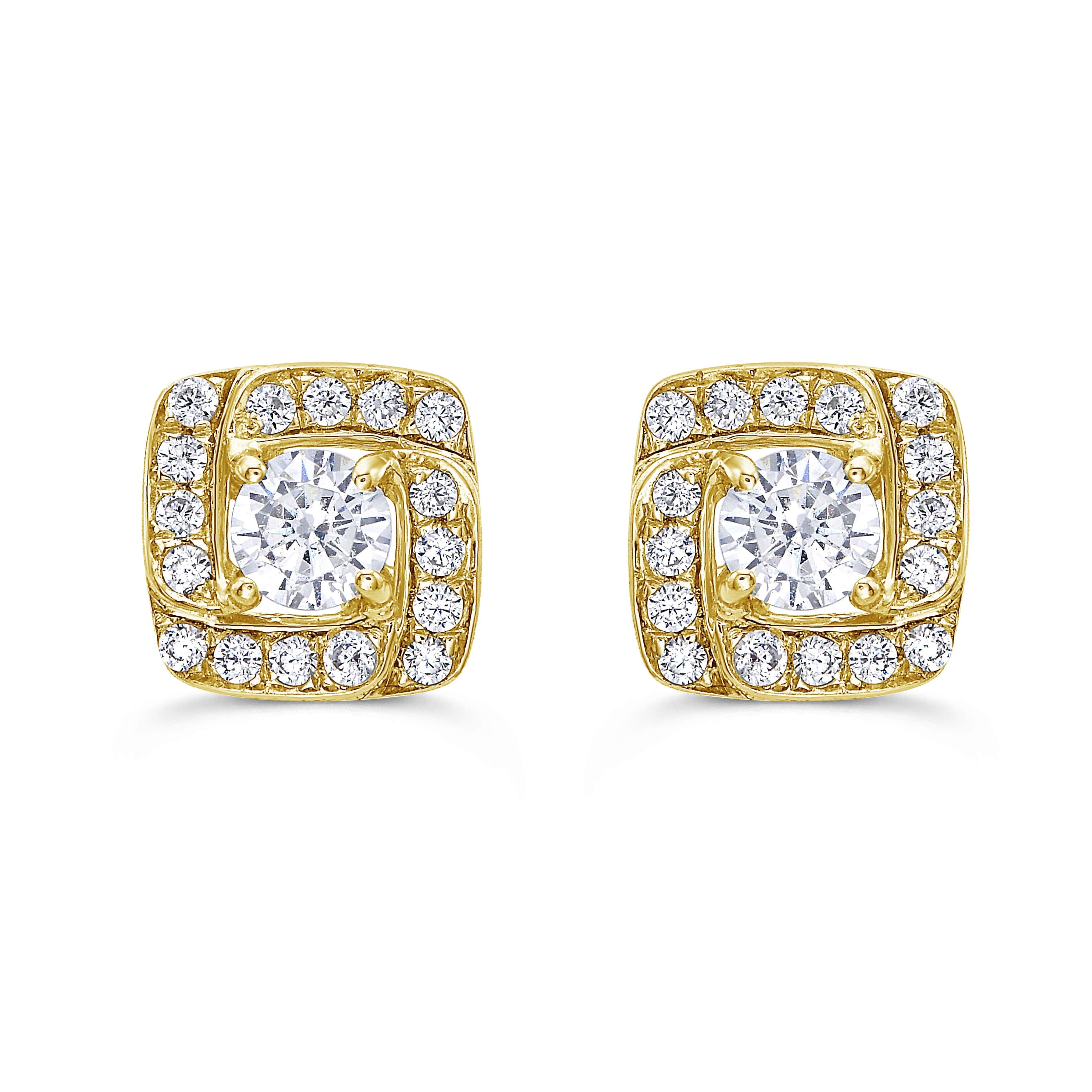 Diamond Halo Stud Earrings
