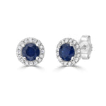 Blue Sapphire Martini Stud Earrings