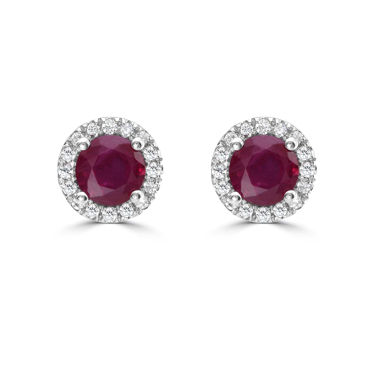Ruby Halo Martini Stud Earrings