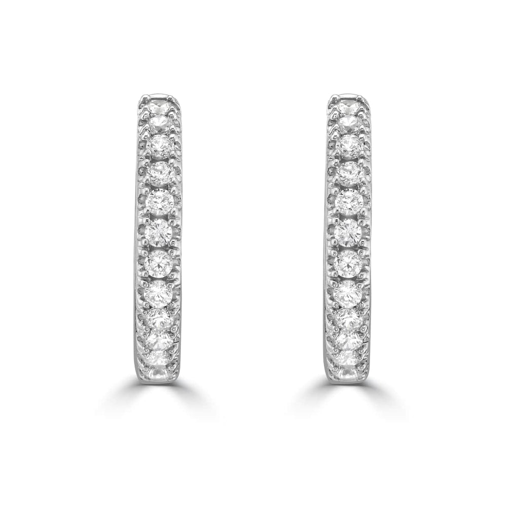Classic Diamond Huggie Hoop Earrings-2