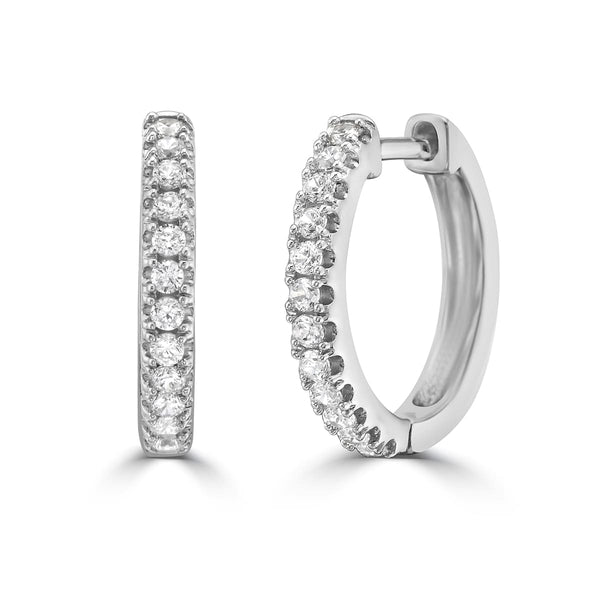 Classic Diamond Huggie Hoop Earrings