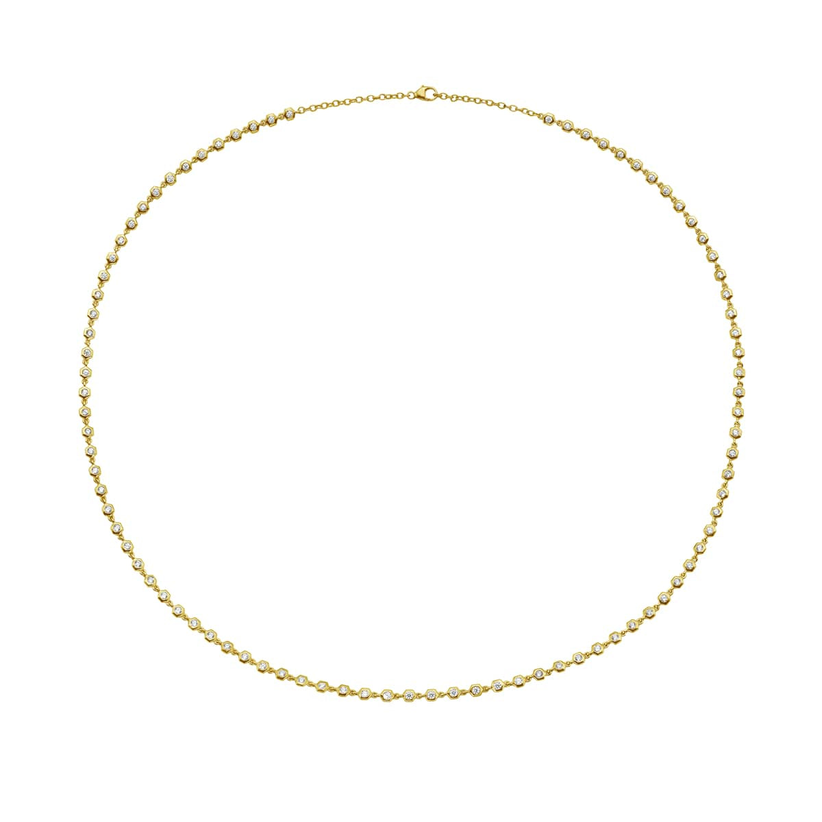 Honeycomb Diamond Bezel Tennis Necklace