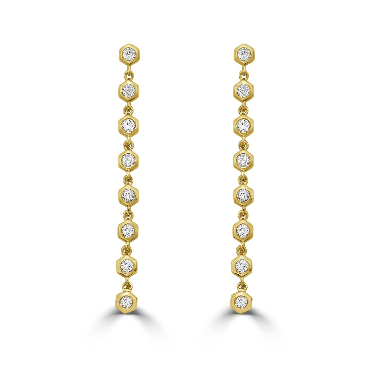 Honeycomb CZ Dangling Earrings