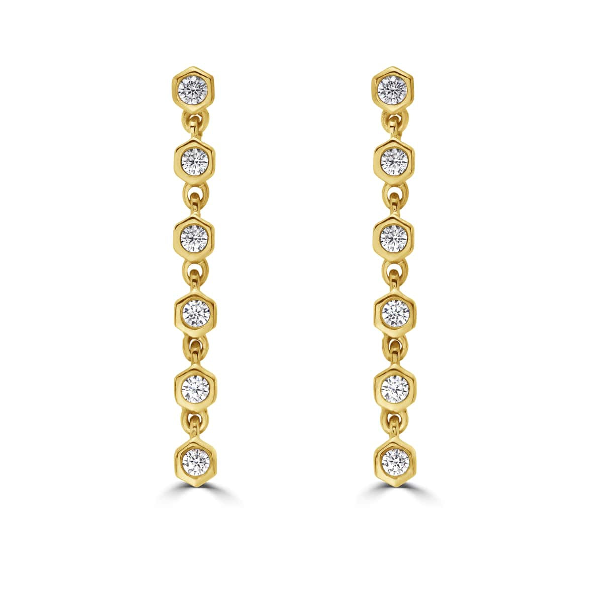 Honeycomb CZ Dangling Earrings