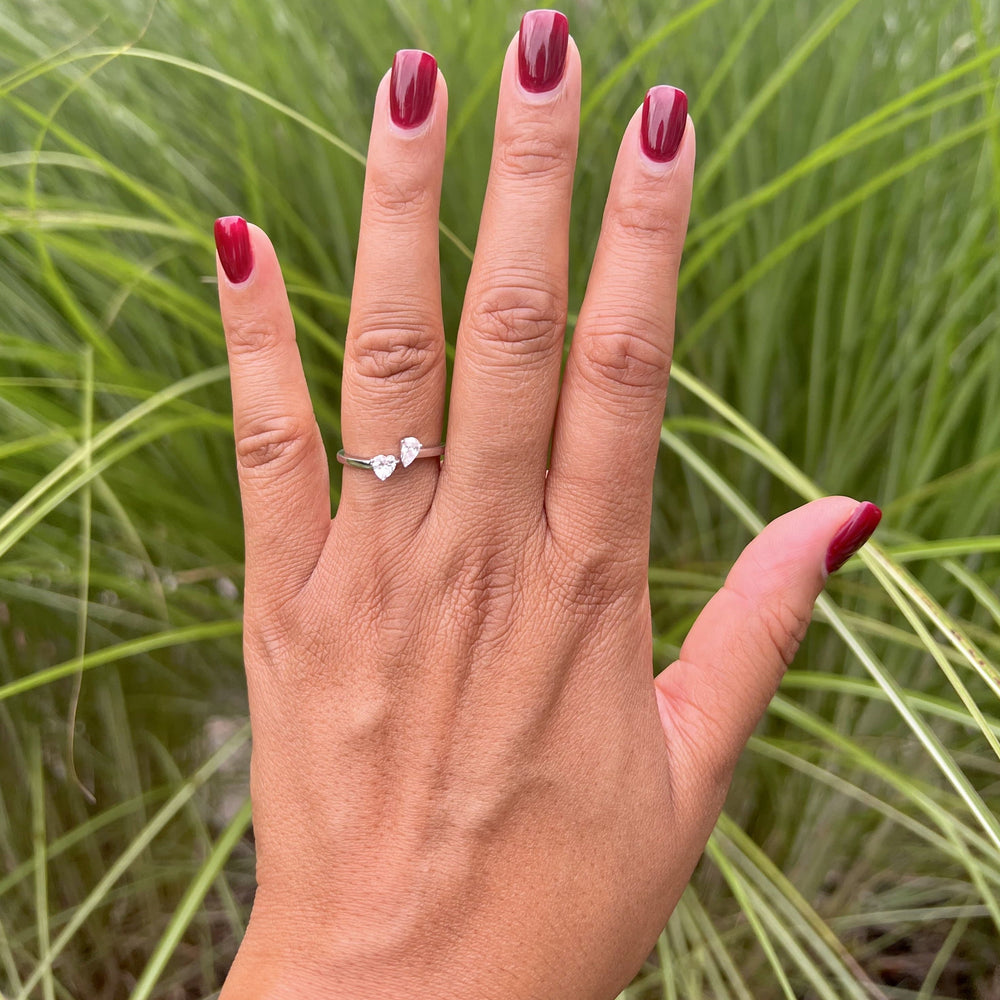 Toi Et Moi Heart and Pear Diamond Ring-2