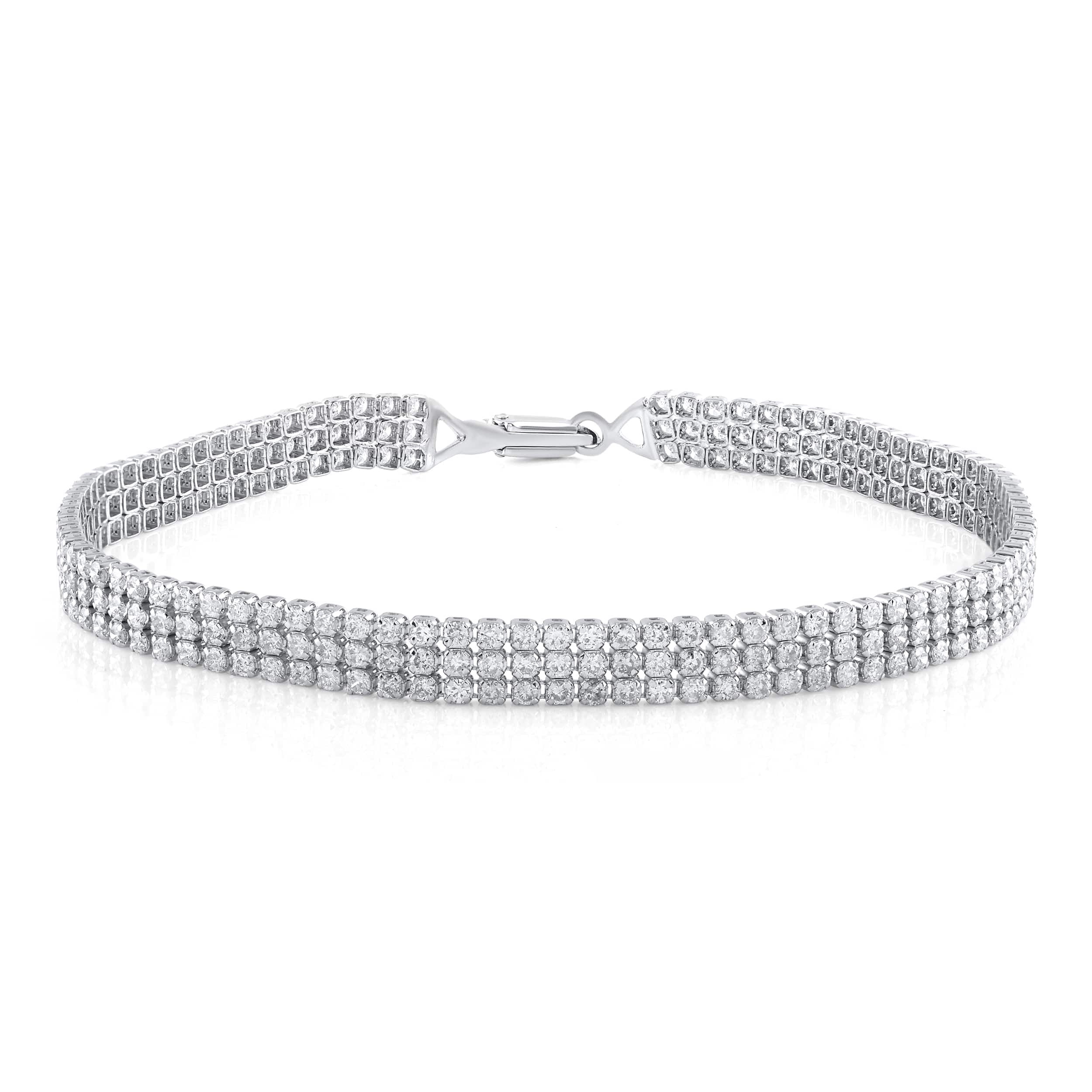 Three Row Diamond Bracelet