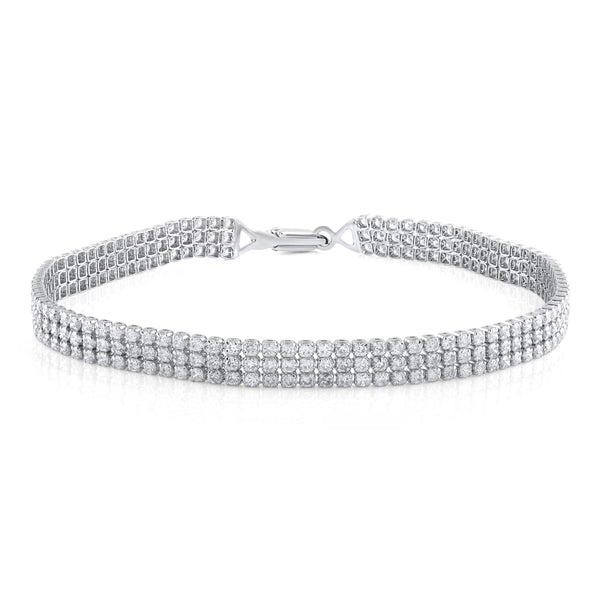 Three Row Diamond Bracelet
