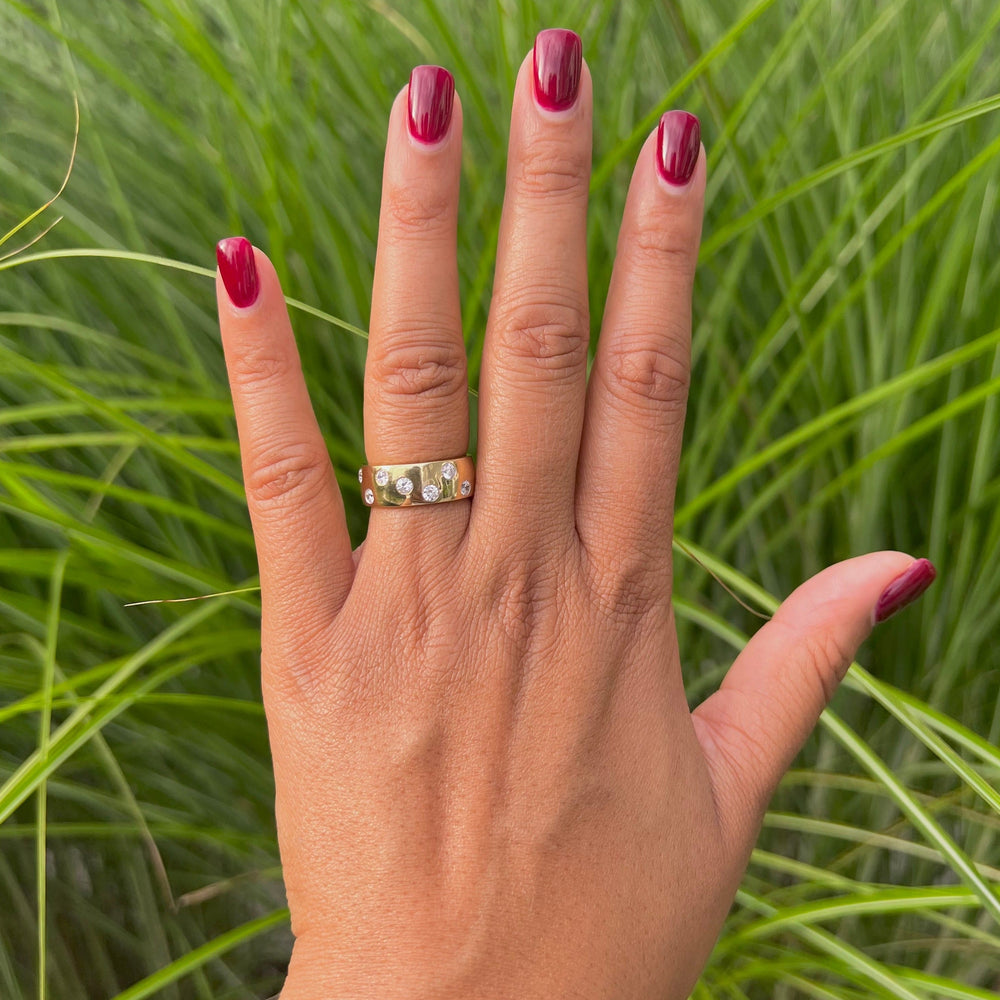 Scattered Cz Wide Band Ring-2