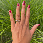 Scattered CZ Wide Band Ring